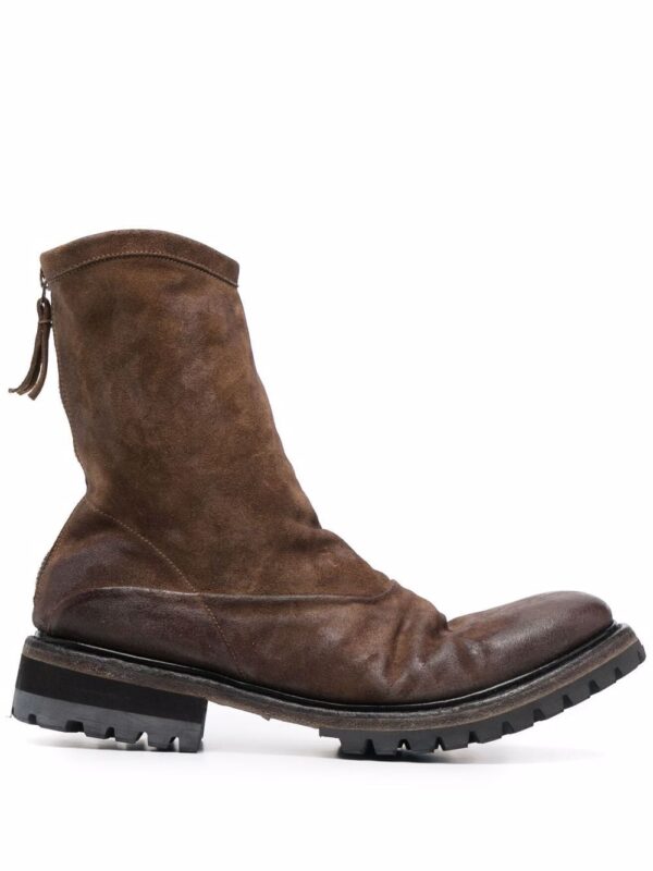 zip-up leather boots