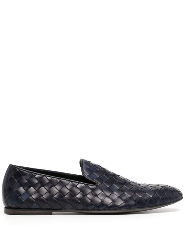 woven-leather loafers