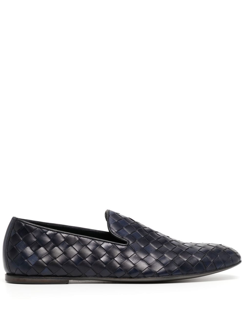 woven-leather loafers