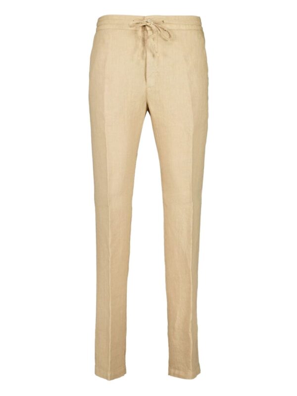 linen straight-leg trousers