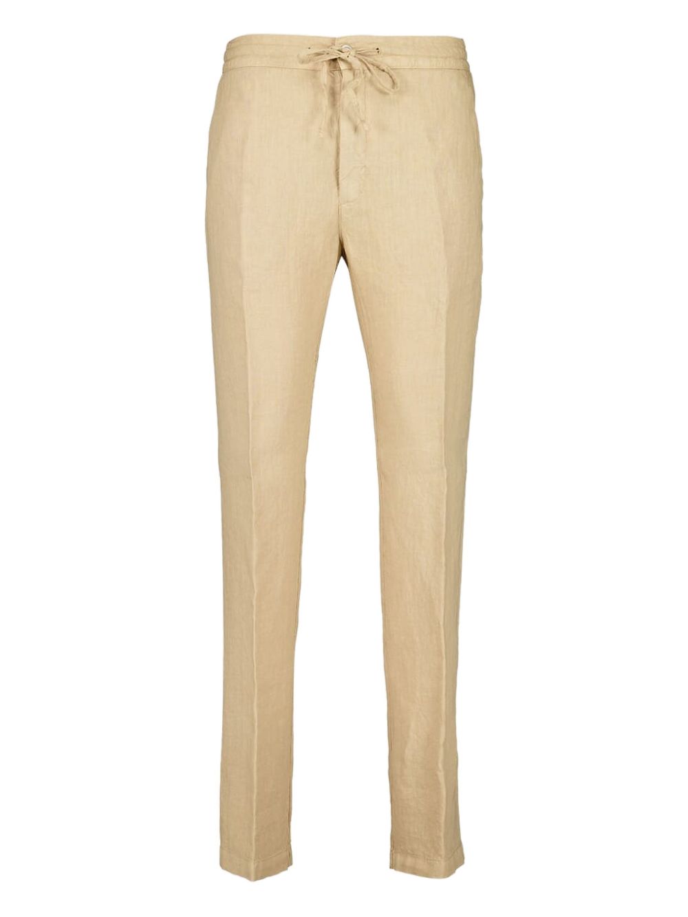 linen straight-leg trousers