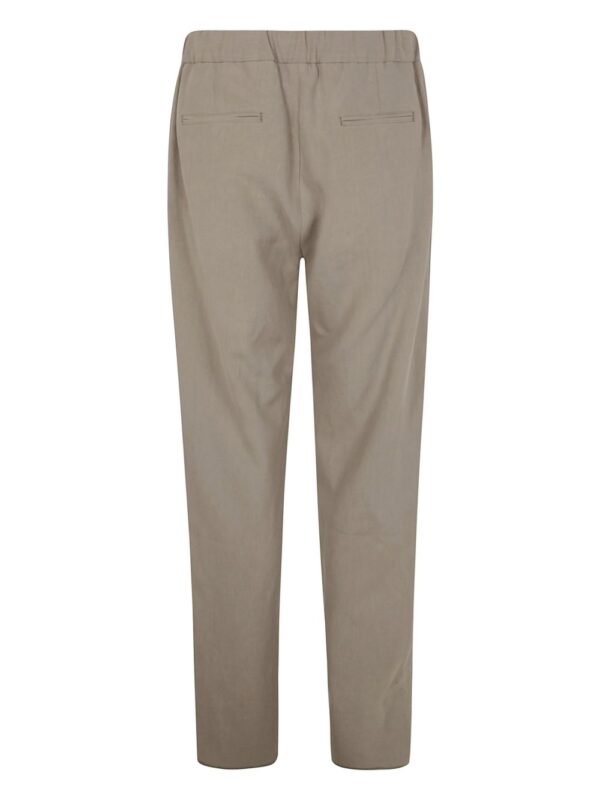 ⁦pleat-detailing linen trousers⁩ - الصورة ⁦2⁩