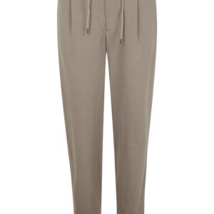 pleat-detailing linen trousers