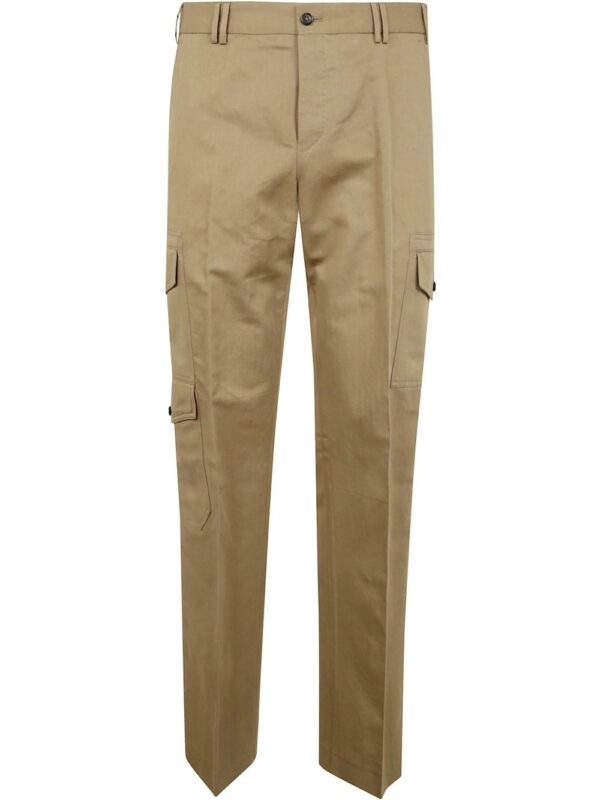 cotton straight-leg trousers
