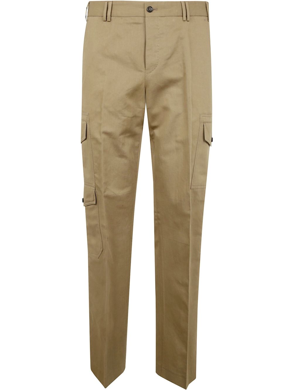 cotton straight-leg trousers