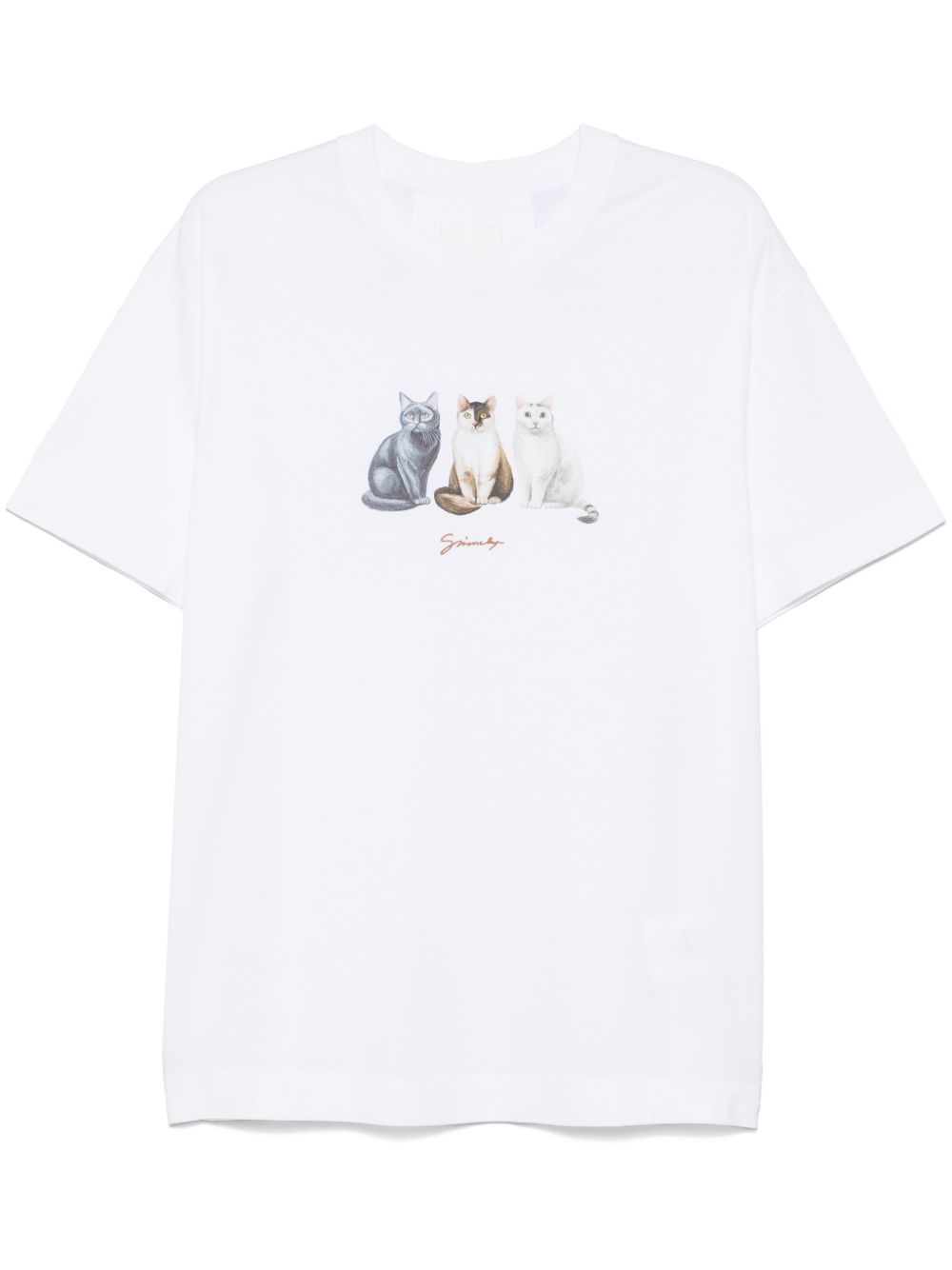 cats-print T-shirt