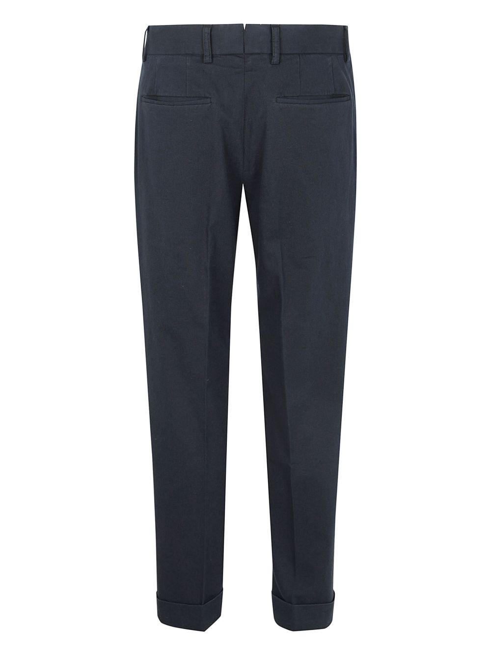 cotton straight-leg trousers