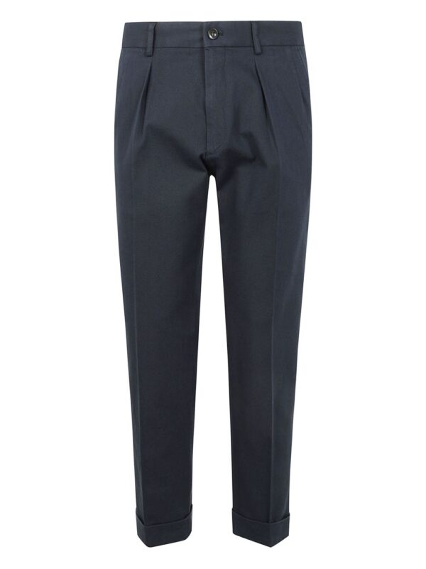 ⁦cotton straight-leg trousers⁩ - الصورة ⁦3⁩