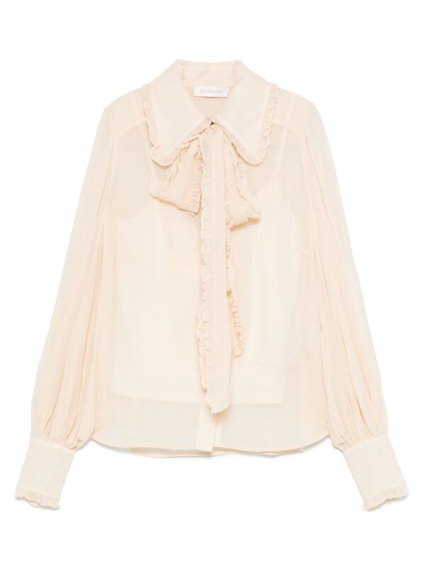 georgette bow shirt