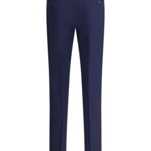 virgin wool tapered-leg trousers