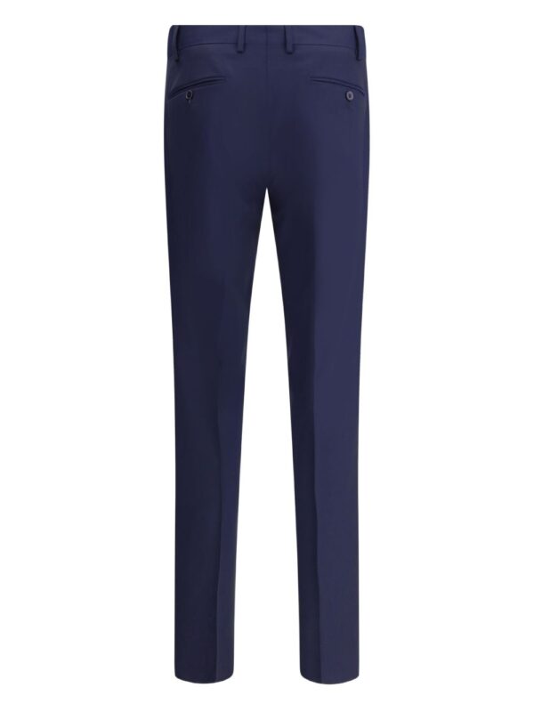 virgin wool tapered-leg trousers