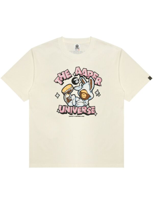 cartoon-print T-shirt