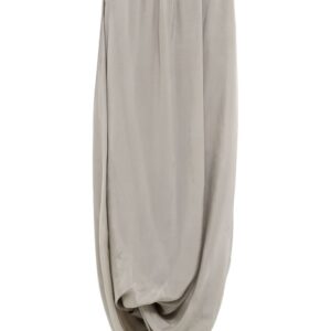 gathered-detail midi skirt