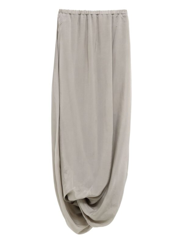 gathered-detail midi skirt