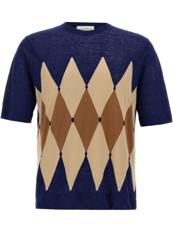 argyle-jacquard T-shirt