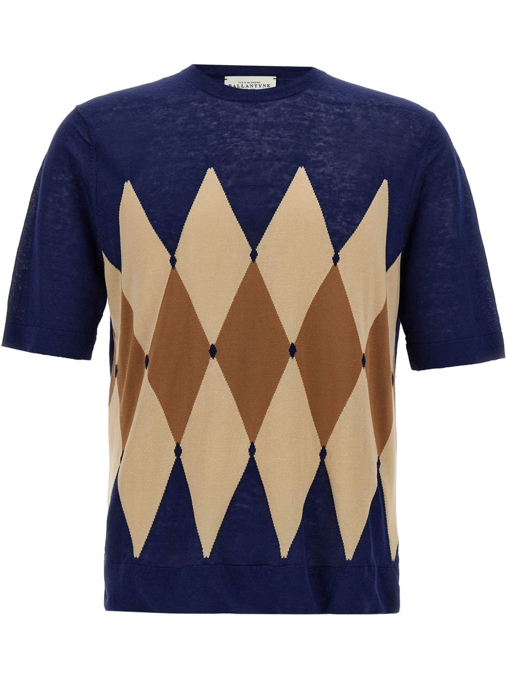 argyle-jacquard T-shirt