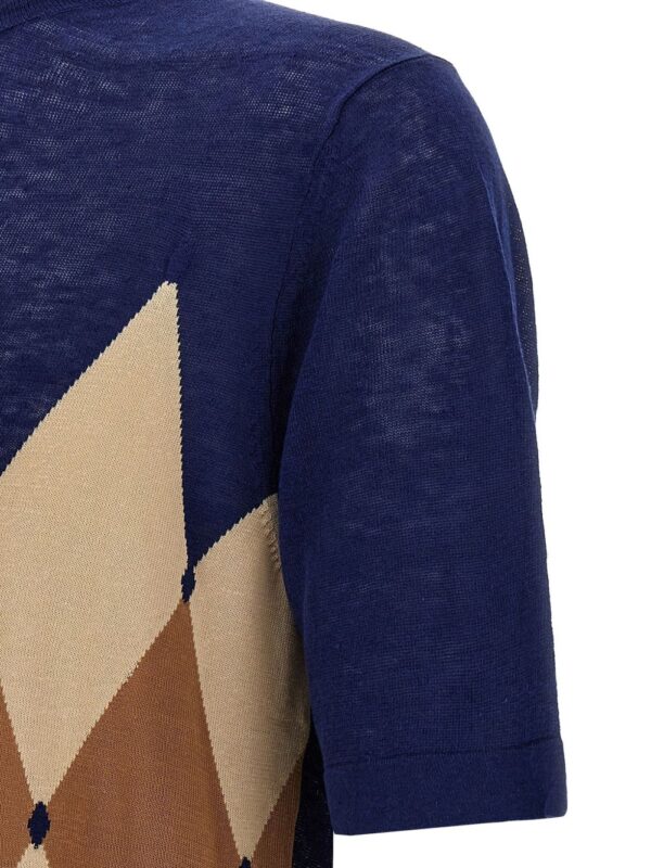 ⁦argyle-jacquard T-shirt⁩ - الصورة ⁦5⁩