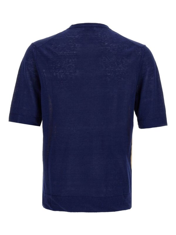 ⁦argyle-jacquard T-shirt⁩ - الصورة ⁦3⁩