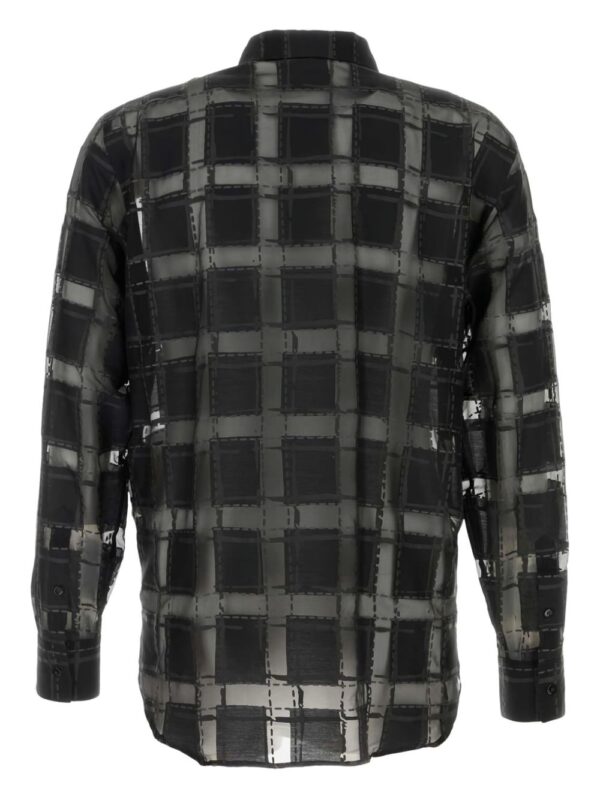 ⁦check-print organza shirt⁩ - الصورة ⁦3⁩