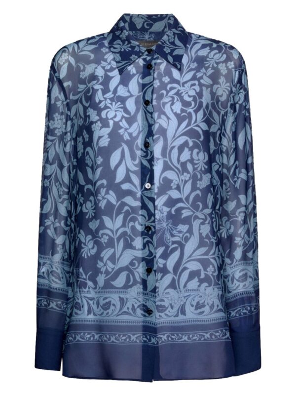 foral-print shirt