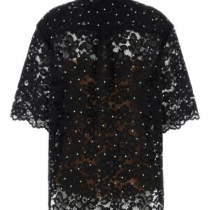 studded corded-lace shirt