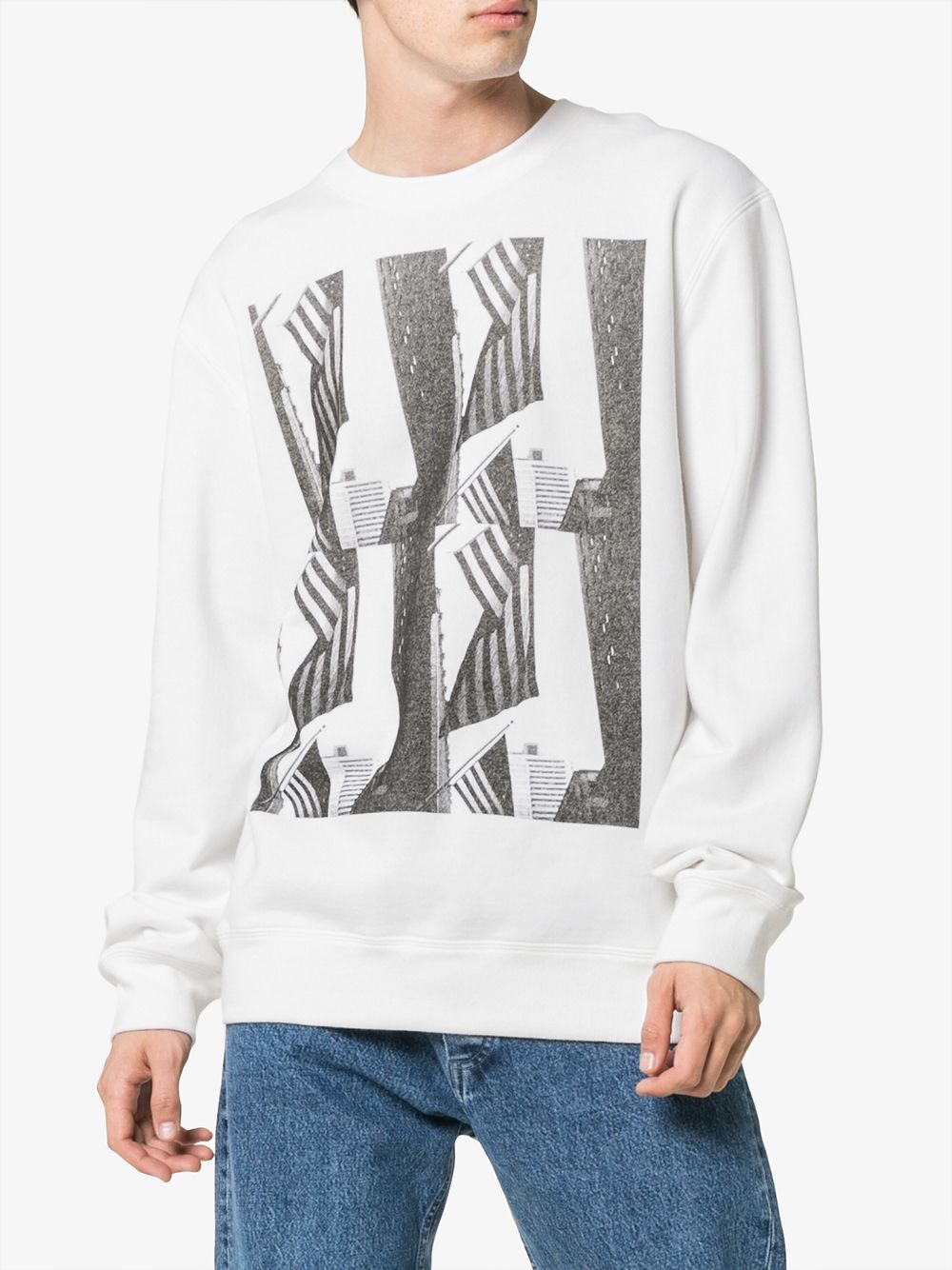 Andy Warhol flag print long sleeved top