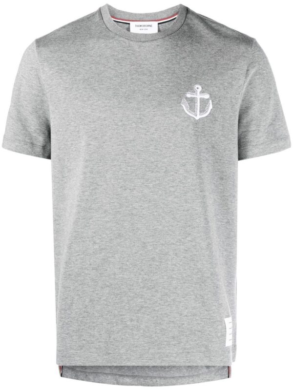 ⁦Anchor-embroidered cotton T-shirt⁩ - الصورة ⁦4⁩