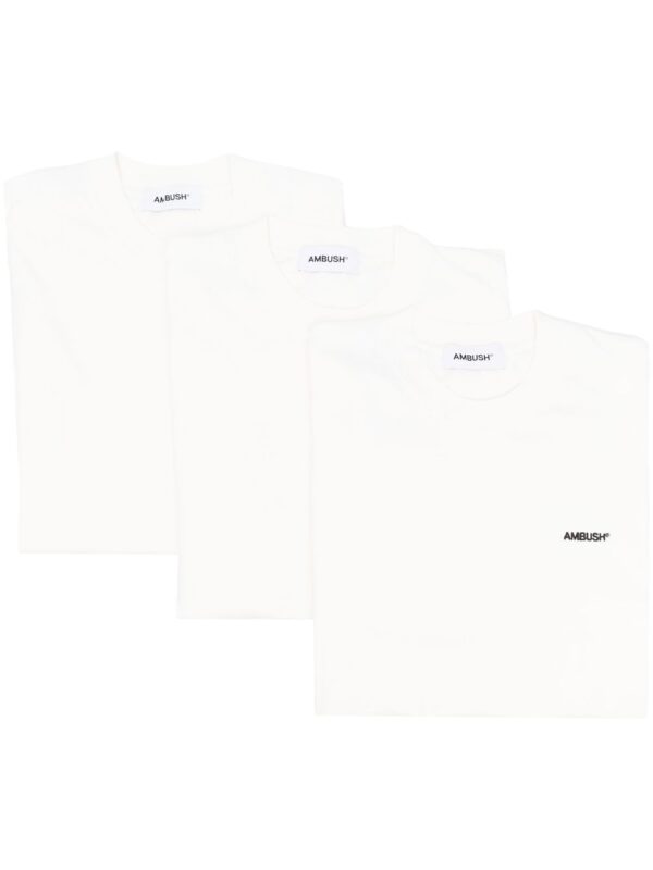 ⁦embroidered-logo detail T-shirt⁩ - الصورة ⁦3⁩