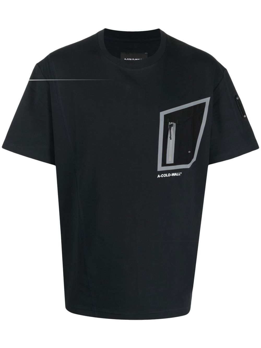 asymmetric-pocket logo-print T-shirt