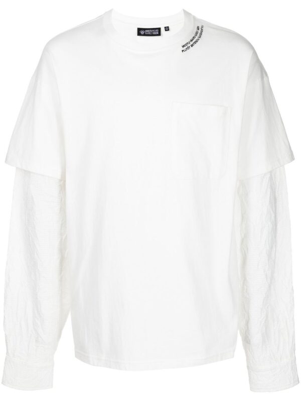 Crinkle Woven long-sleeve T-shirt