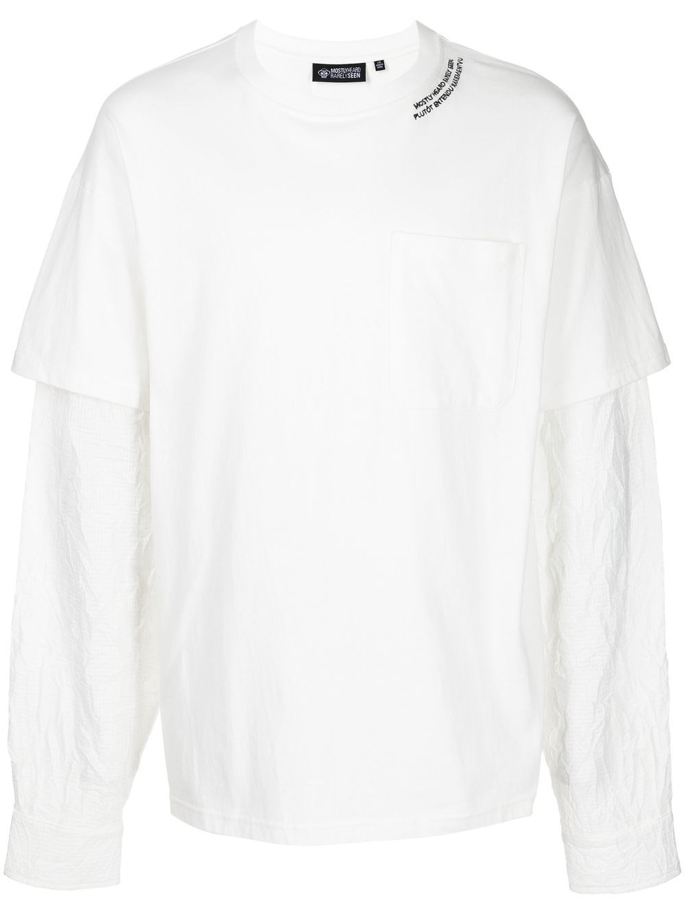 Crinkle Woven long-sleeve T-shirt