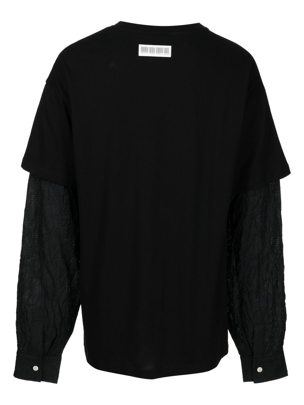 Crinkle layered long-sleeve T-shirt
