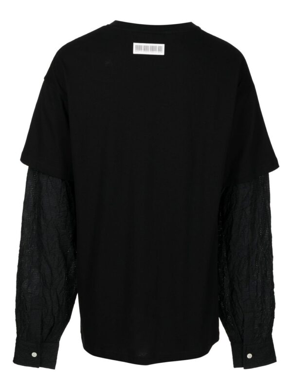⁦Crinkle layered long-sleeve T-shirt⁩ - الصورة ⁦3⁩