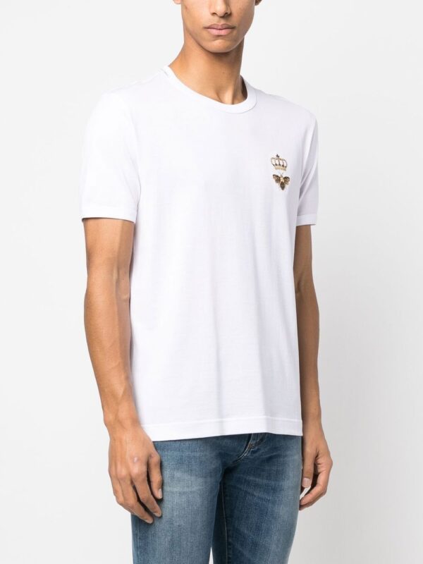 ⁦embroidered cotton T-shirt⁩ - الصورة ⁦2⁩