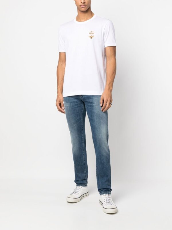 ⁦embroidered cotton T-shirt⁩ - الصورة ⁦3⁩