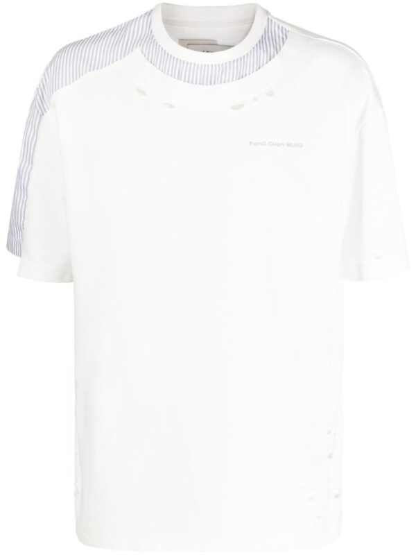 ⁦chest logo-print detail T-shirt⁩ - الصورة ⁦4⁩