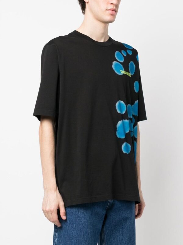 ⁦abstract-print logo T-shirt⁩ - الصورة ⁦2⁩