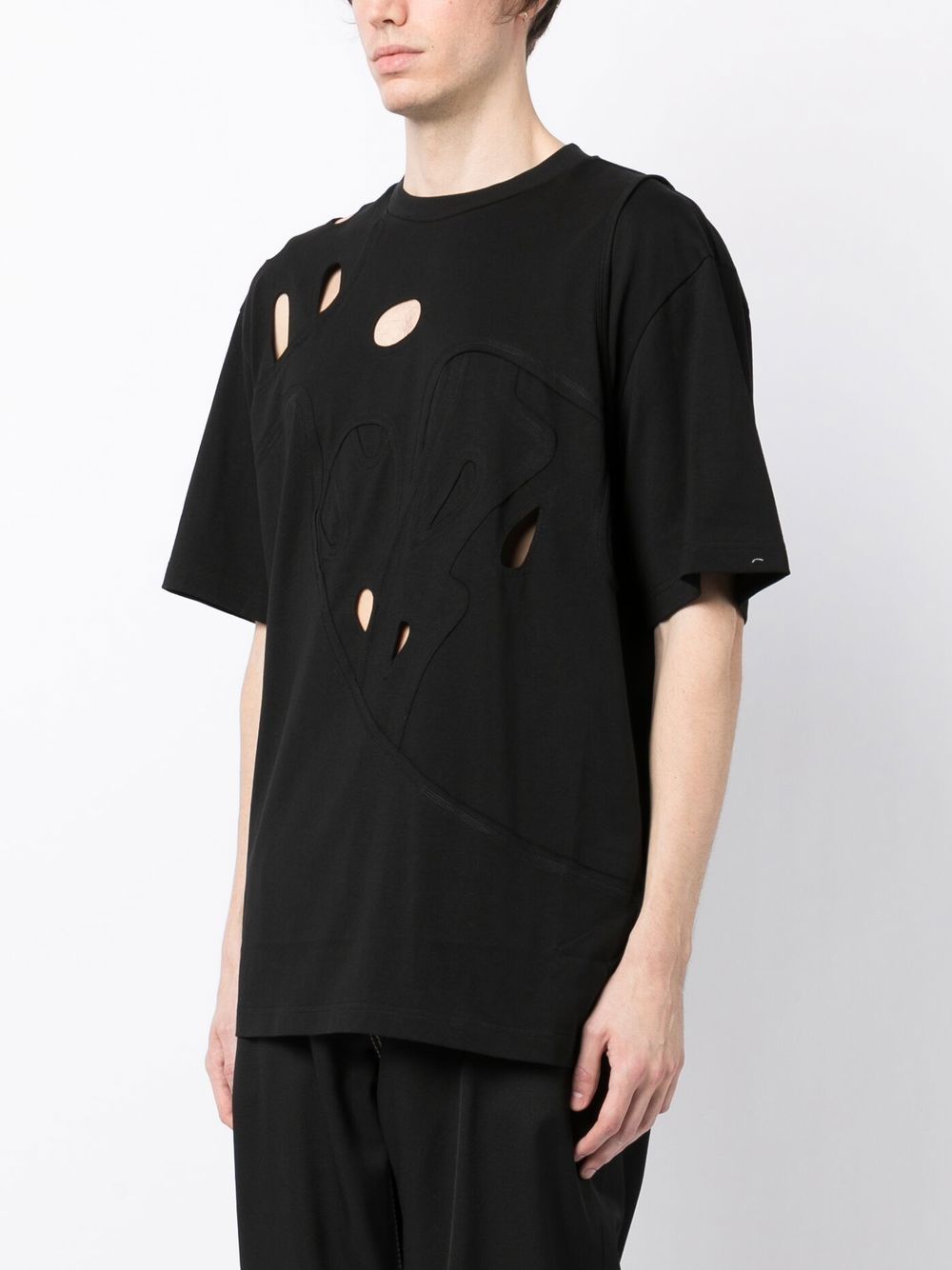 cut-out detail cotton T-shirt