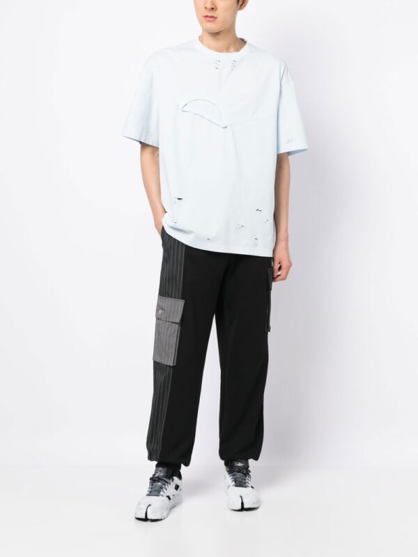 ⁦double-layer distressed effect T-shirt⁩ - الصورة ⁦4⁩