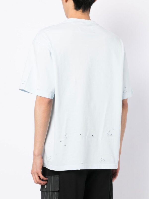 ⁦double-layer distressed effect T-shirt⁩ - الصورة ⁦2⁩