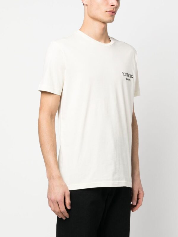 ⁦embroidered-logo detail T-shirt⁩ - الصورة ⁦3⁩