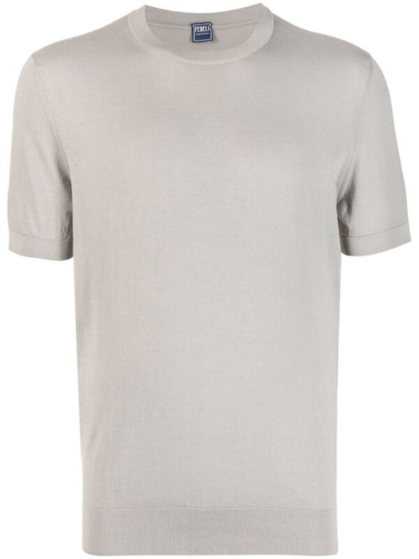 ⁦fine-knit cotton T-shirt⁩ - الصورة ⁦3⁩