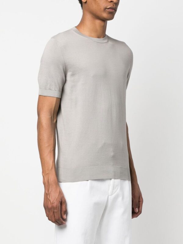 ⁦fine-knit cotton T-shirt⁩ - الصورة ⁦2⁩