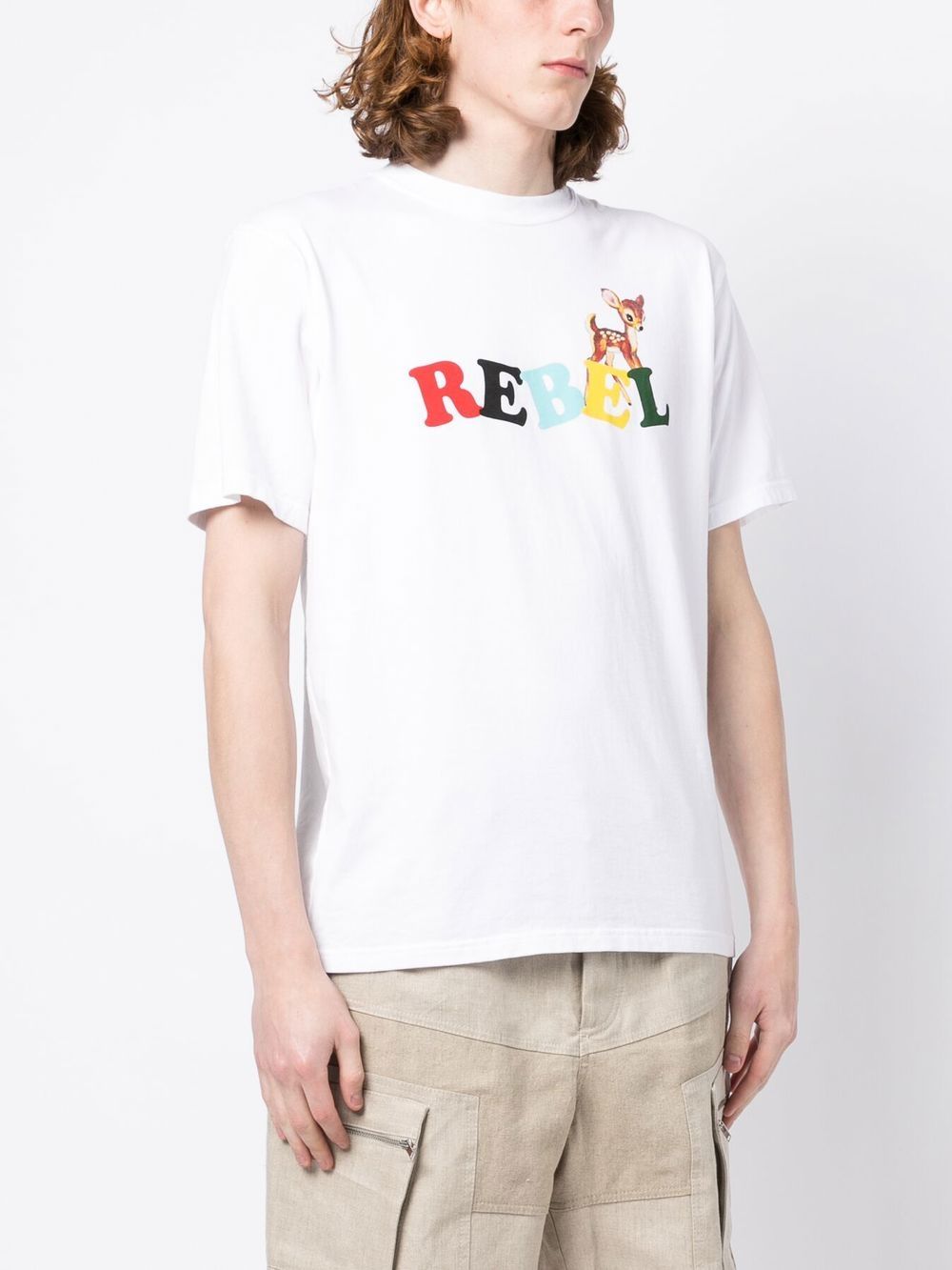 cartoon-print cotton T-shirt