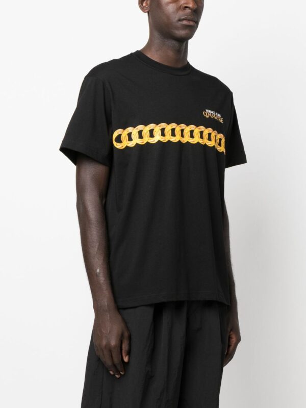 ⁦chain-link print cotton T-shirt⁩ - الصورة ⁦2⁩