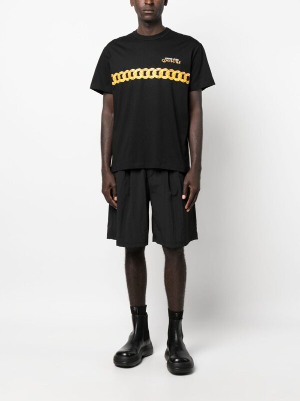 ⁦chain-link print cotton T-shirt⁩ - الصورة ⁦3⁩