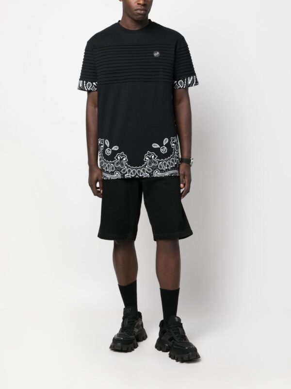 ⁦bandana-print ribbed T-shirt⁩ - الصورة ⁦3⁩