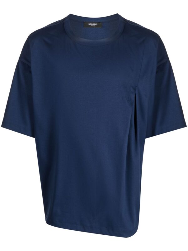 ⁦asymmetric cotton T-shirt⁩ - الصورة ⁦4⁩