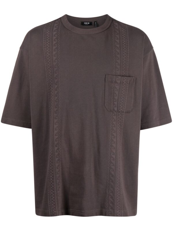 embroidered-design cotton T-shirt