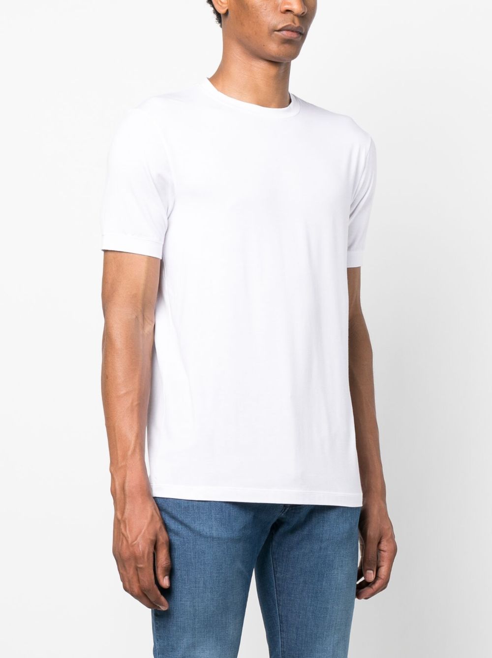 crew-neck plain T-shirt